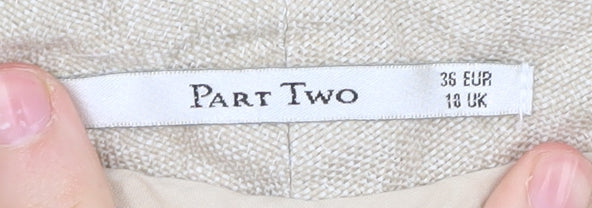 Part Two Women's Beige Linen Trousers - Size 10
