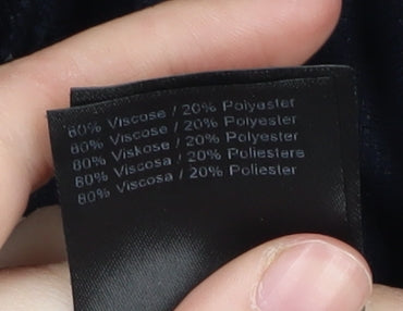 JUST Women's Black Velour Trousers, Size M, Wide-Leg