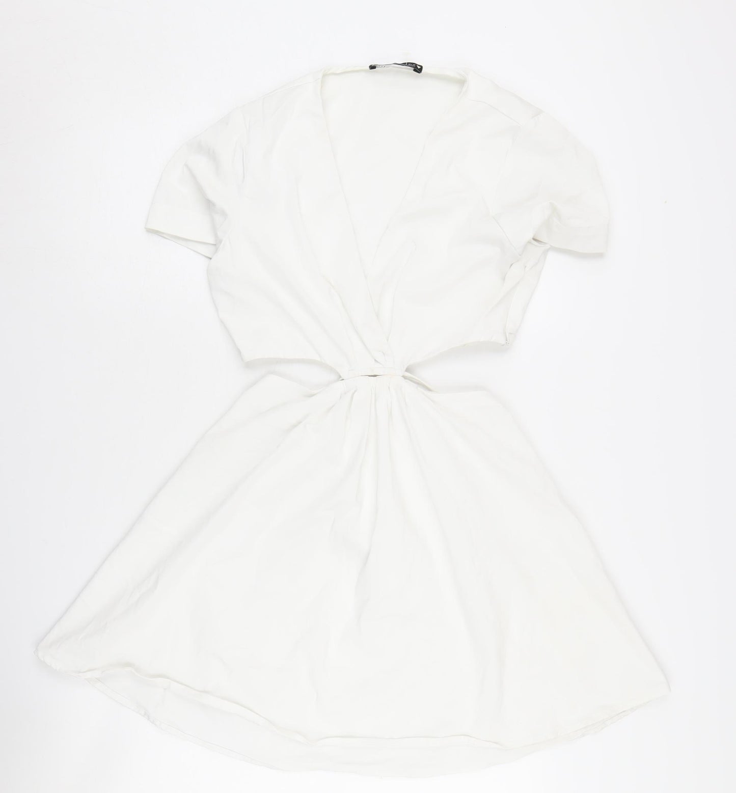 Zara Women's Short White Wrap Dress Size 8