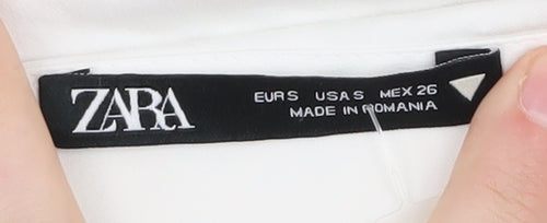 Zara Women's Short White Wrap Dress Size 8