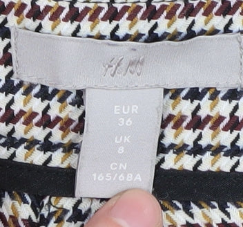 H&M Women's Multicoloured Trousers Size 8 Classic Fit