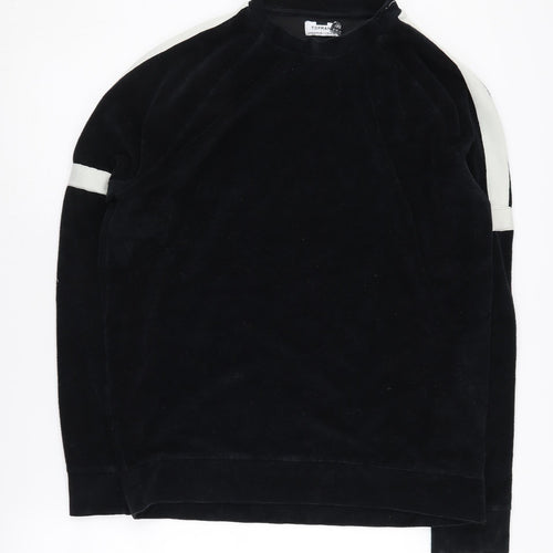 Topman Men's Black XL Sweatshirt, Long Sleeve Crew Neck
