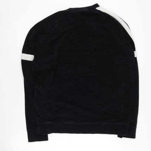 Topman Men's Black XL Sweatshirt, Long Sleeve Crew Neck