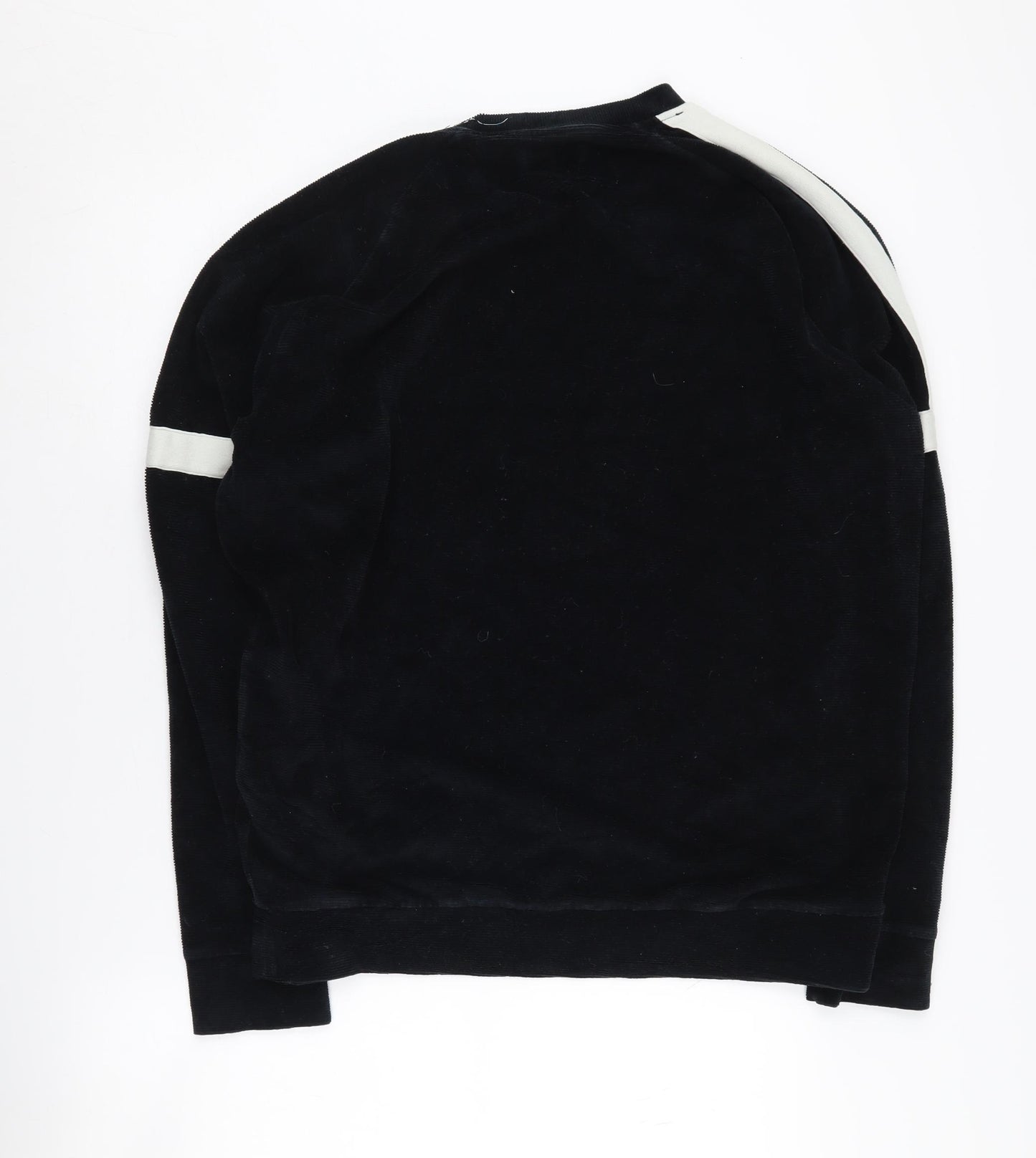 Topman Men's Black XL Sweatshirt, Long Sleeve Crew Neck