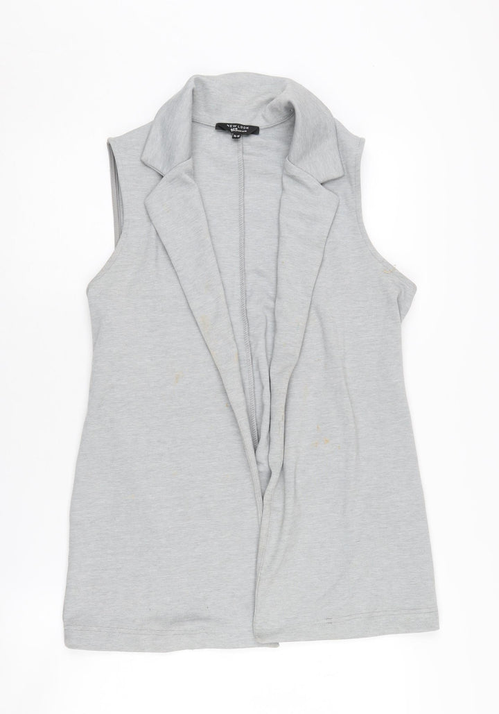 New Look Girls Grey Vest Jumper Collared Size 14-15