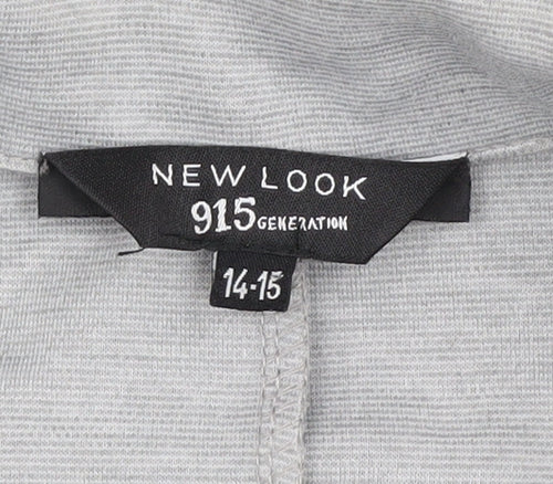 New Look Girls Grey Vest Jumper Collared Size 14-15