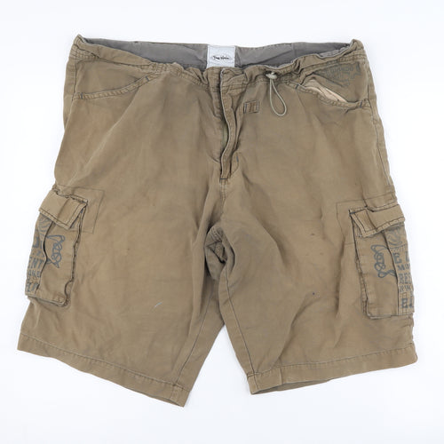 Blue Wahoo Men's Brown Cargo Shorts - Size 38