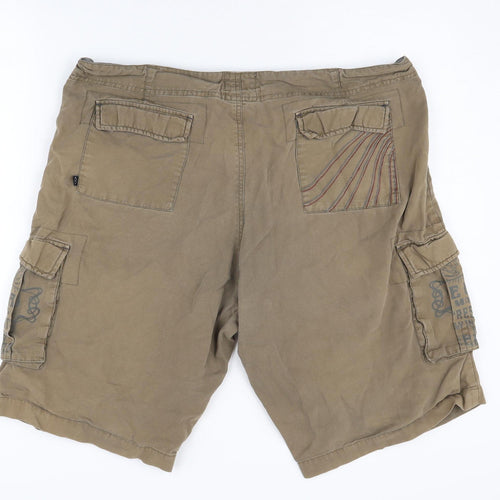 Blue Wahoo Men's Brown Cargo Shorts - Size 38