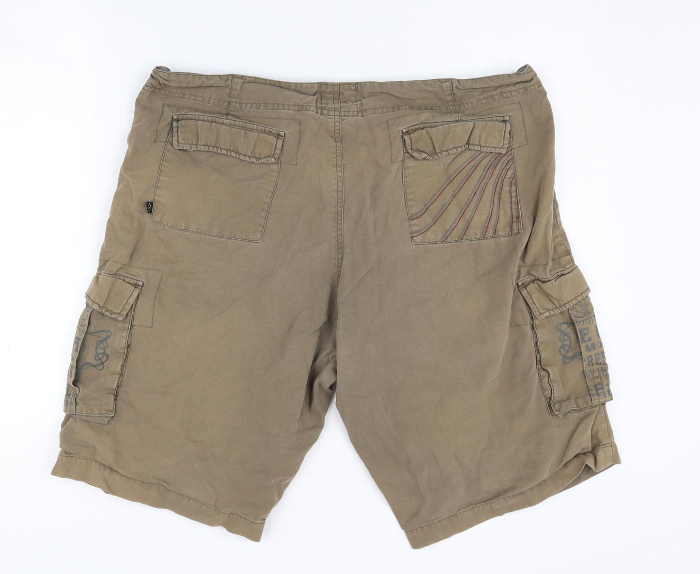 Blue Wahoo Men's Brown Cargo Shorts - Size 38