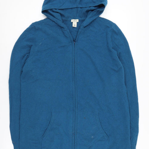L.L. Bean Women's Blue Cashmere Full Zip Hoodie L