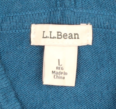 L.L. Bean Women's Blue Cashmere Full Zip Hoodie L