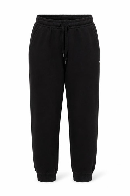 Front view of Myprotein unisex black jogger trousers xs