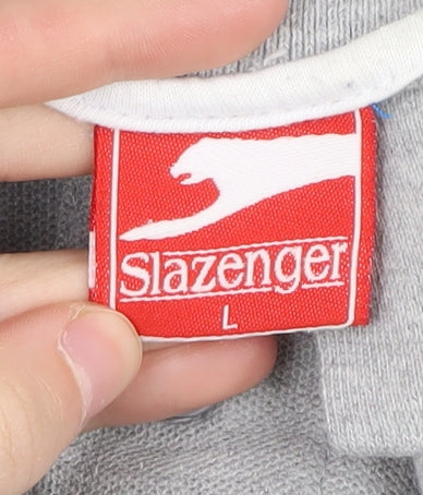 Slazenger Men's Grey Polo Shirt L
