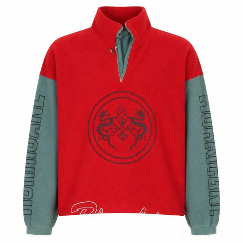 Jones & Jones Men's Red 1/4 Zip Graphic Sweatshirt, L