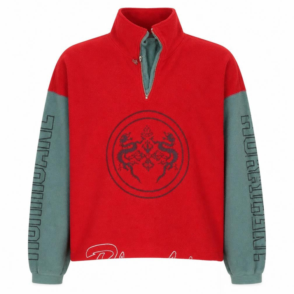 Jones & Jones Men's Red 1/4 Zip Graphic Sweatshirt, L
