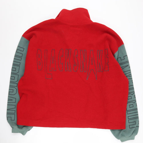 Jones & Jones Men's Red 1/4 Zip Graphic Sweatshirt, L