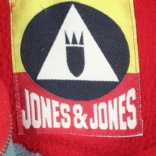 Jones & Jones Men's Red 1/4 Zip Graphic Sweatshirt, L