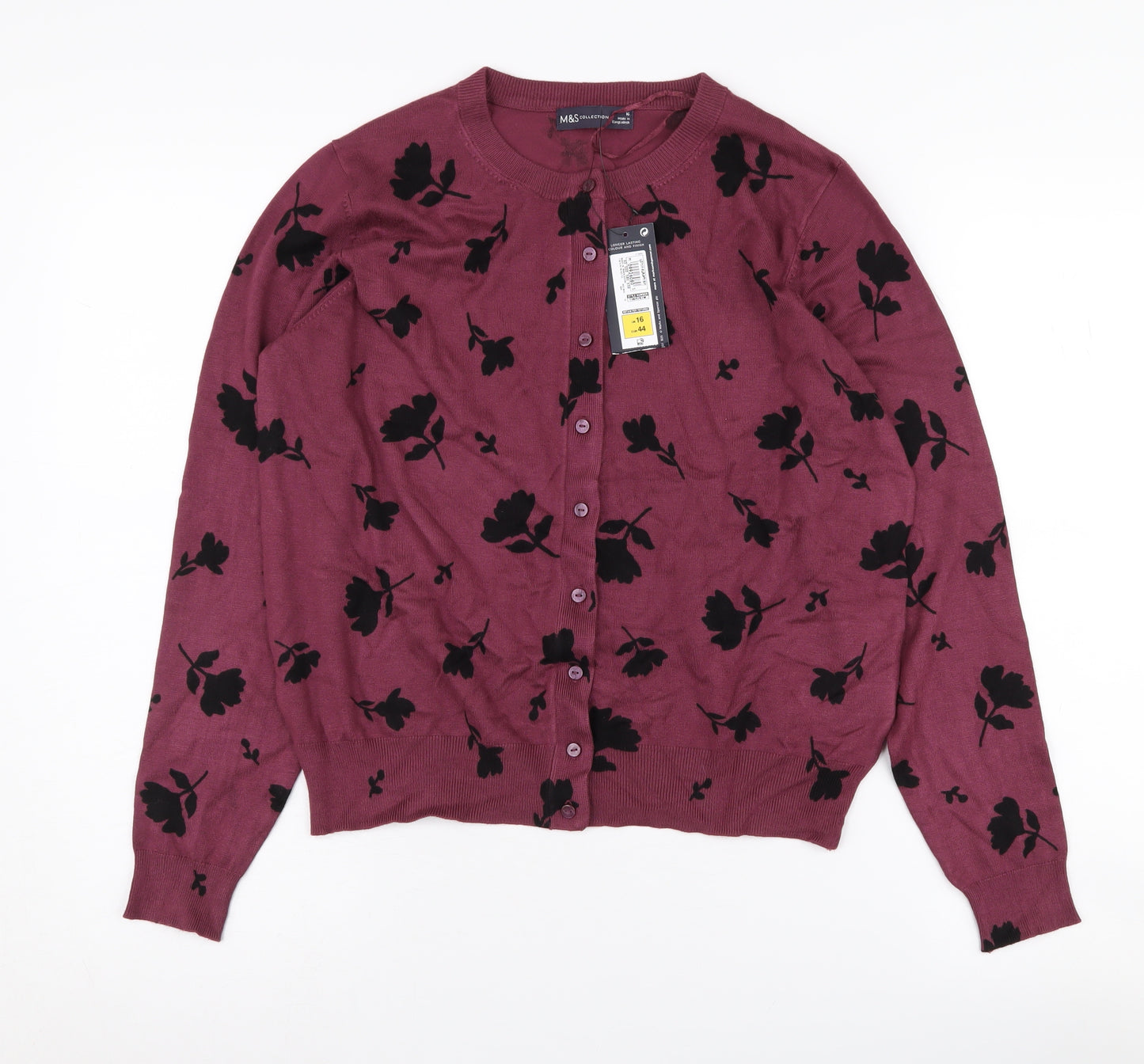 Marks and Spencer Women's Multicoloured Floral Cardigan Size 16