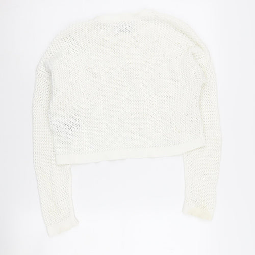 Hollister Women's White Knit Pullover Jumper - Size S