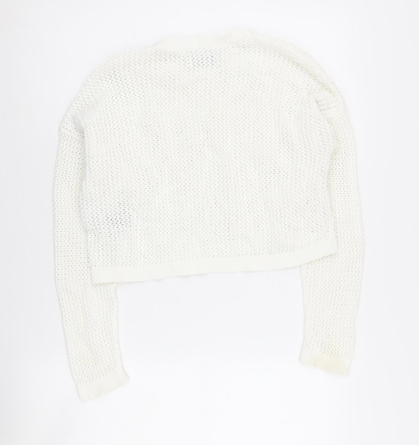 Hollister Women's White Knit Pullover Jumper - Size S