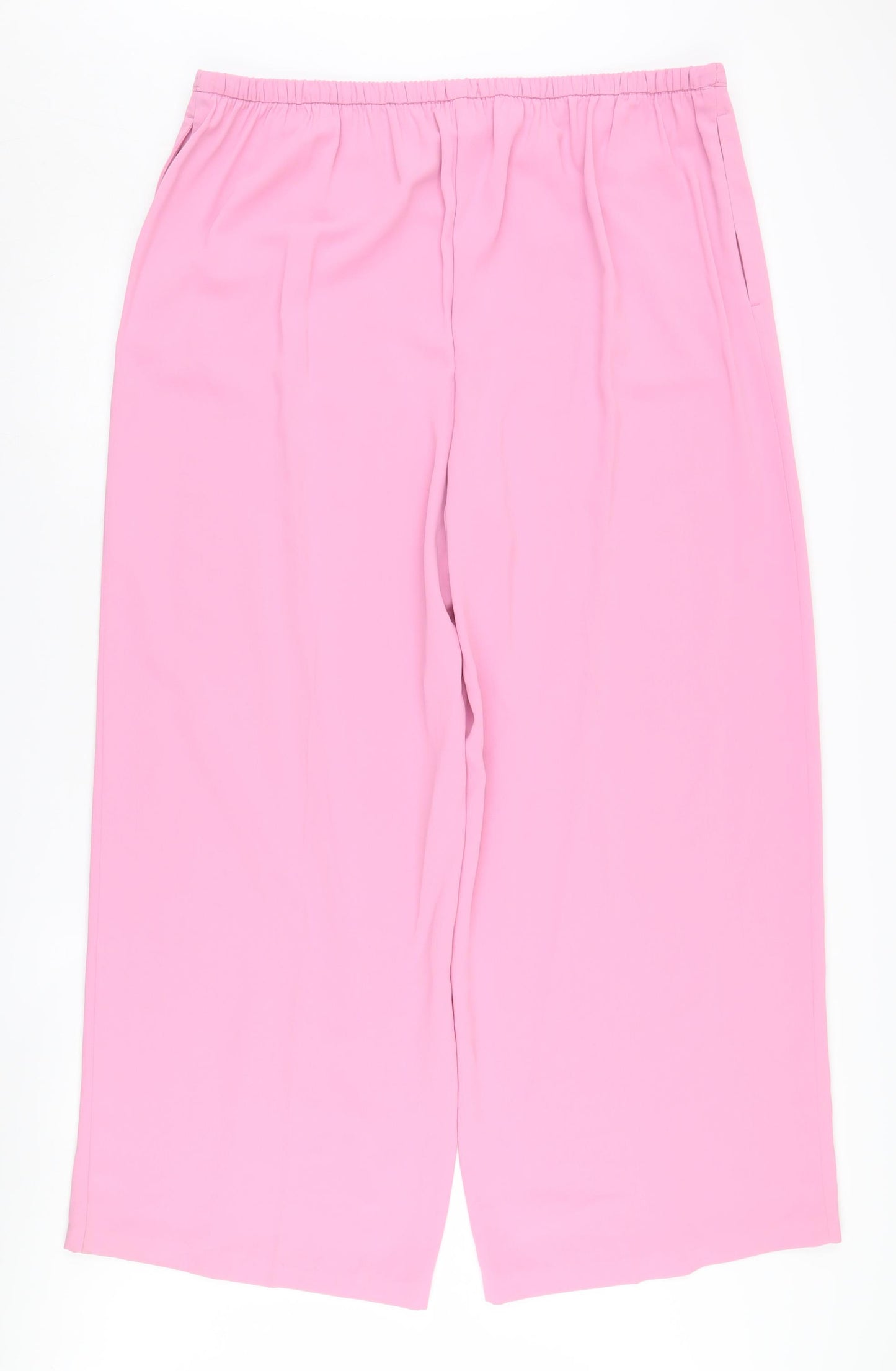 Marks and Spencer Women's Pink Wide-Leg Trousers