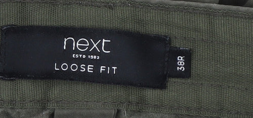 Next Men's Green Cargo Trousers Size 38 - Loose Fit