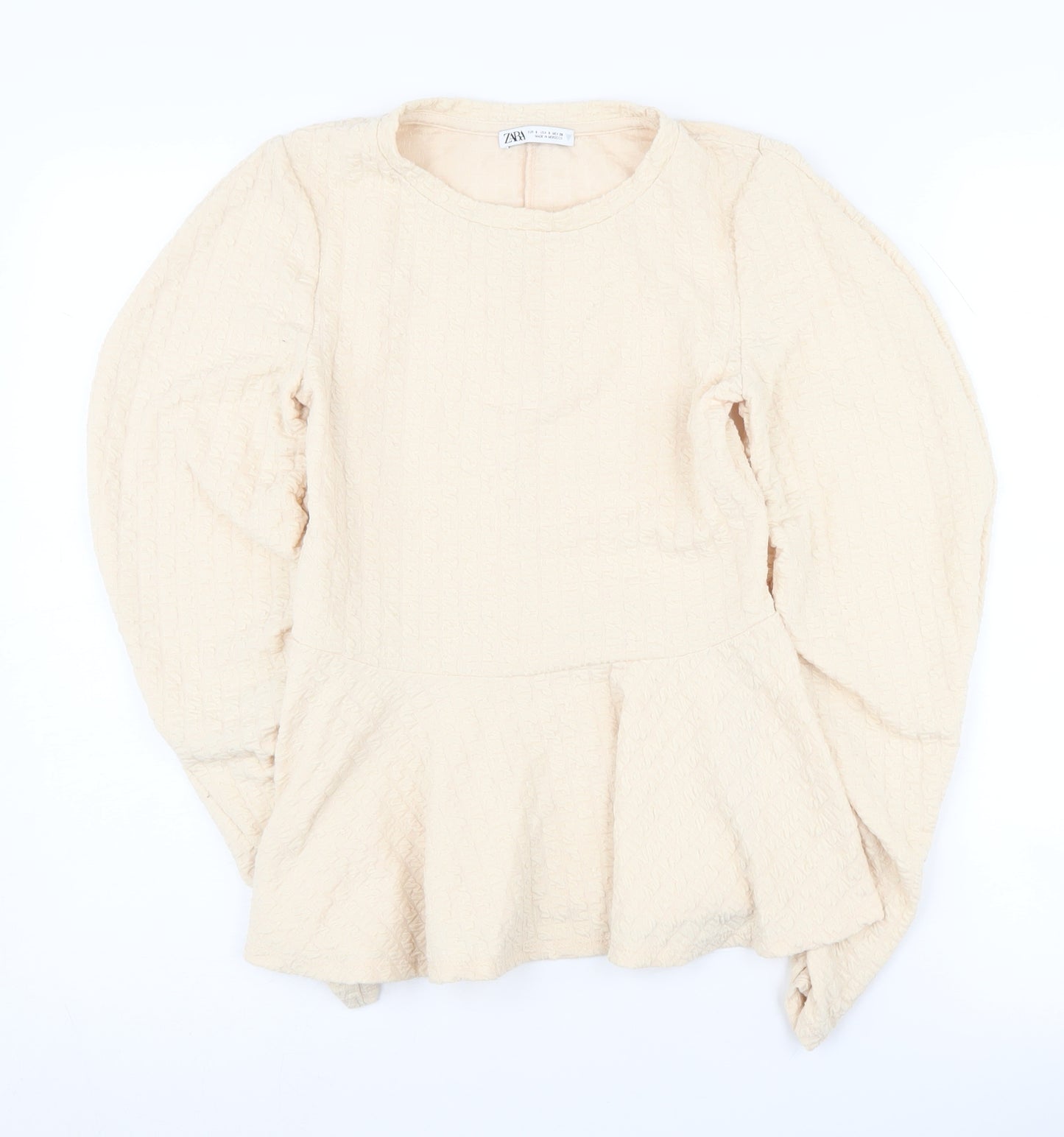 Zara Beige Long Sleeve Top for Women - UK 6