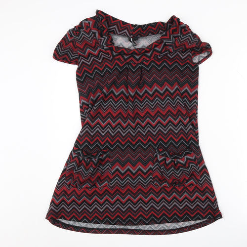 Izabel London Women’s Red Chevron Knit Dress Size 10