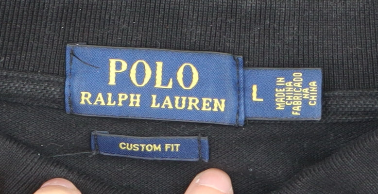 Ralph Lauren Men's Black Polo Shirt L Classic Fit