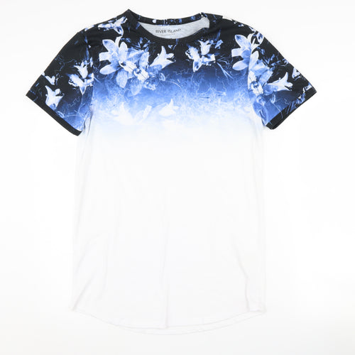 River Island Men's Floral Graphic T-Shirt Black M