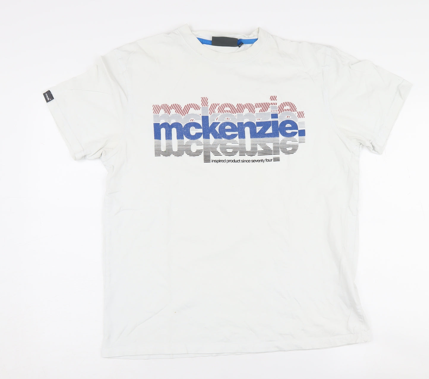 McKenzie Men's White Graphic Print T-Shirt Size L
