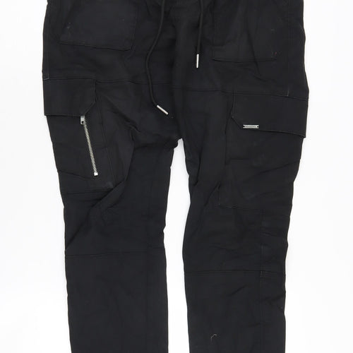 Bee Inspired Men's Black Slim Joggers, L, Cargo Style