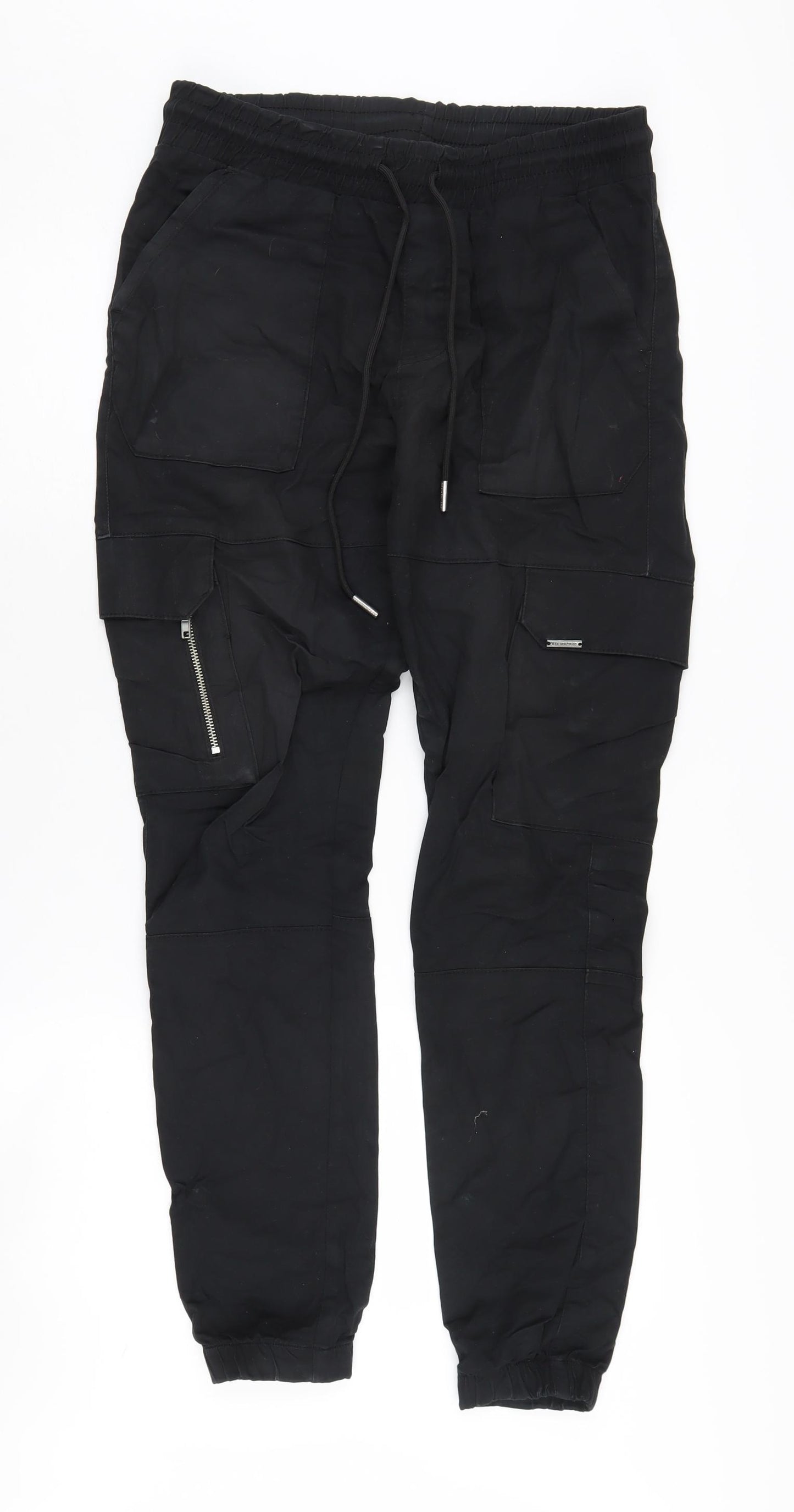 Bee Inspired Men's Black Slim Joggers, L, Cargo Style