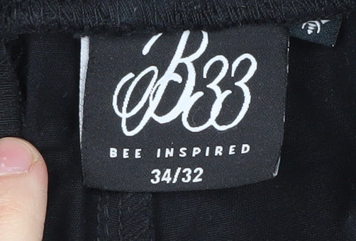 Bee Inspired Men's Black Slim Joggers, L, Cargo Style
