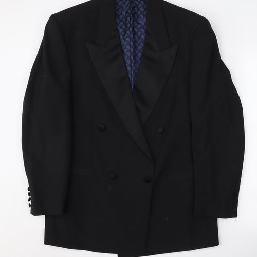 Moss Bros Men's Black Wool Tuxedo Blazer, 40R, Formal Classic