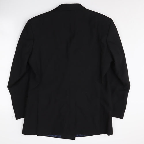 Moss Bros Men's Black Wool Tuxedo Blazer, 40R, Formal Classic
