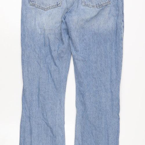 H&M Women's Blue Distressed Jeans, Size 8, Casual Denim