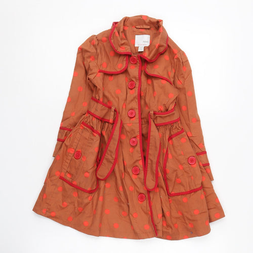 Next Girls Brown Polka Dot Trench Coat, Age 4-5 Years