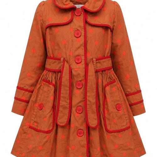 Next Girls Brown Polka Dot Trench Coat, Age 4-5 Years