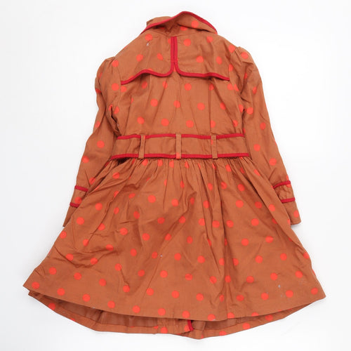 Next Girls Brown Polka Dot Trench Coat, Age 4-5 Years