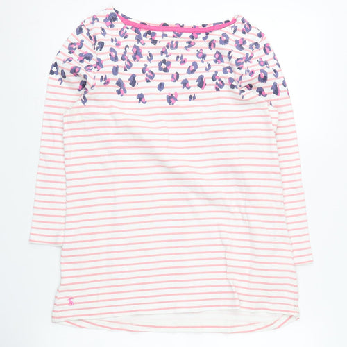 Joules Women's Pink Striped T-Shirt Size 12