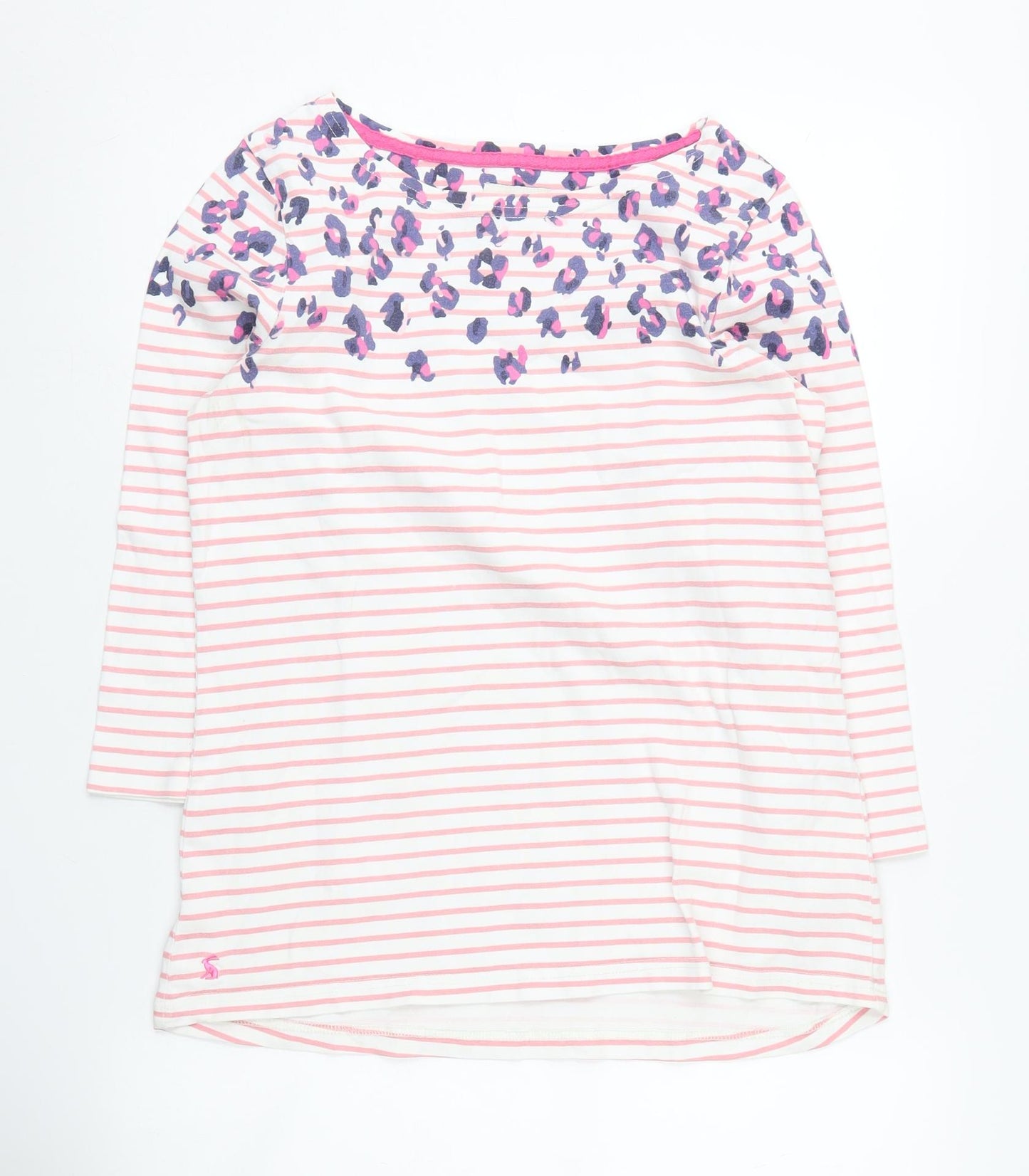 Joules Women's Pink Striped T-Shirt Size 12