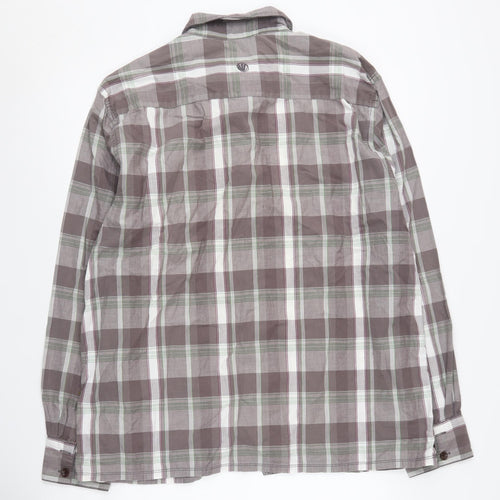 Fat Face Men's Grey Plaid Long Sleeve Button-Up Shirt