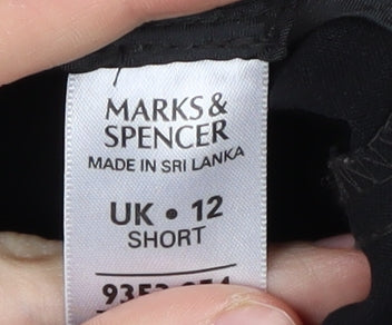 Marks and Spencer Women's Black Wide-Leg Trousers Size 12