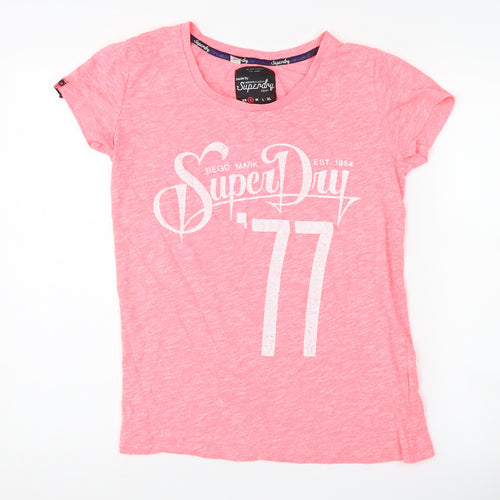 Superdry Women's Pink T-Shirt, Short Sleeve, S