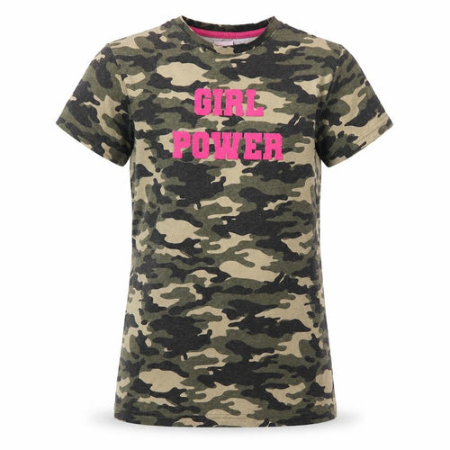 Threadgirls Camouflage T-Shirt, Girls 11-12 Years, Green/Black