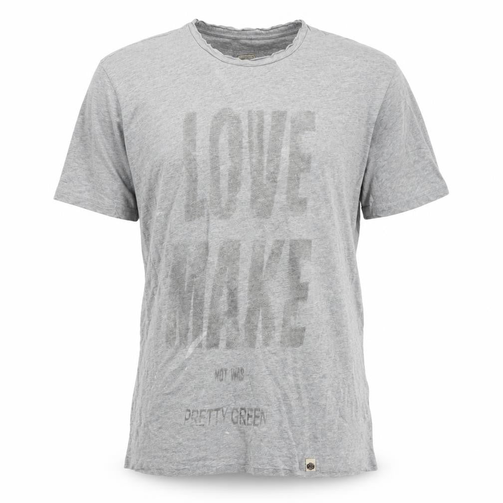 Pretty Green Men's XS Grey Graphic Cotton T-Shirt