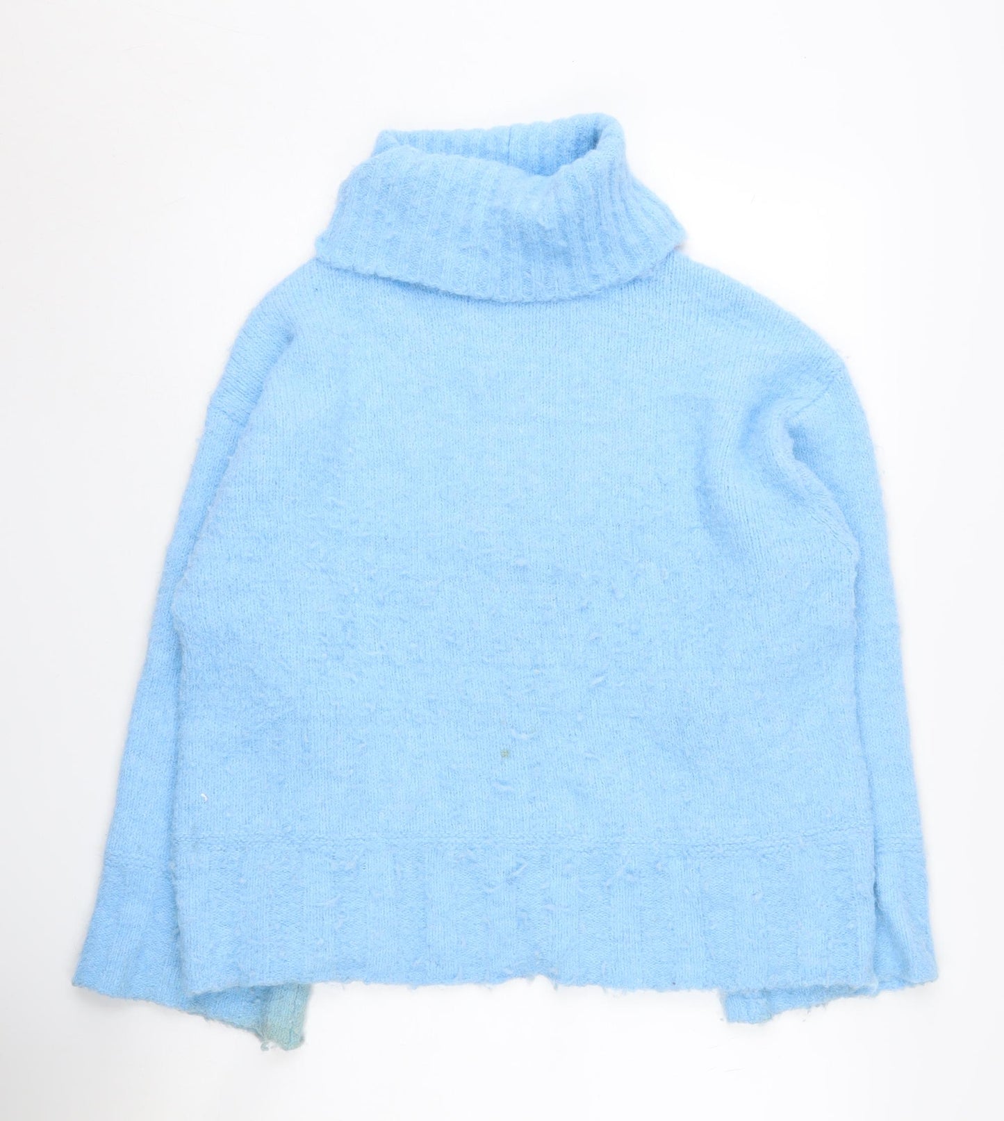 Oliver Bonas Women's Blue Roll Neck Jumper Size 12
