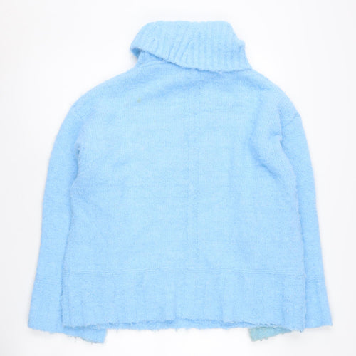 Oliver Bonas Women's Blue Roll Neck Jumper Size 12