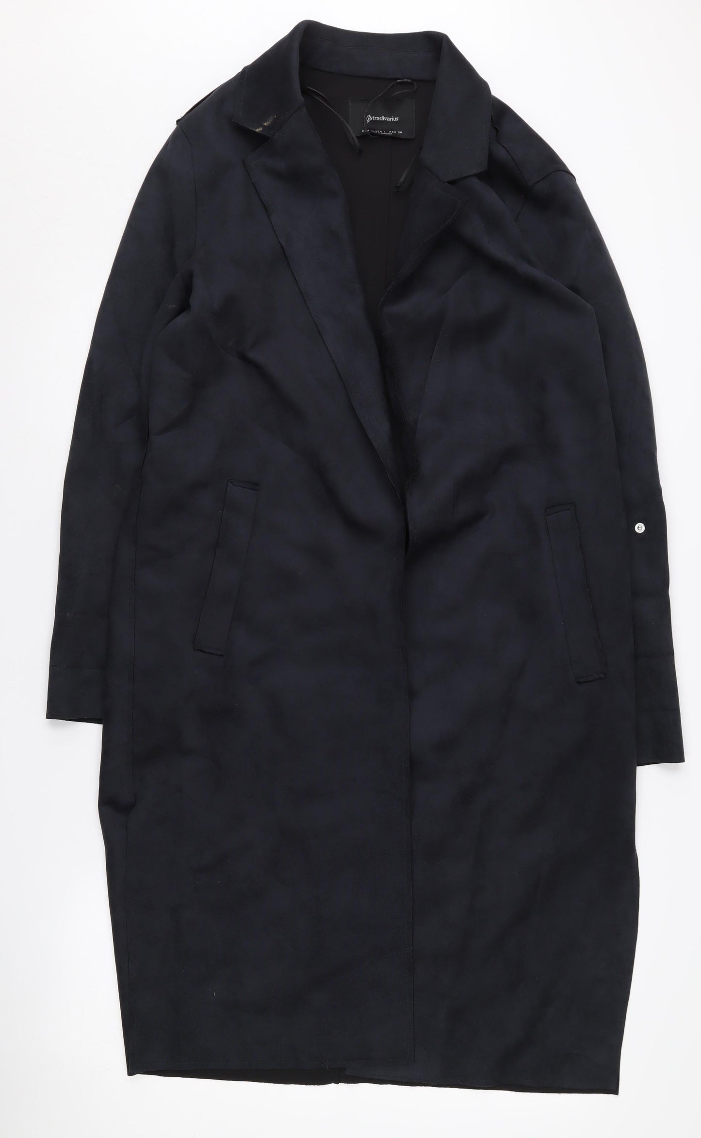 Stradivarius Women's Black Long Coat Size 12